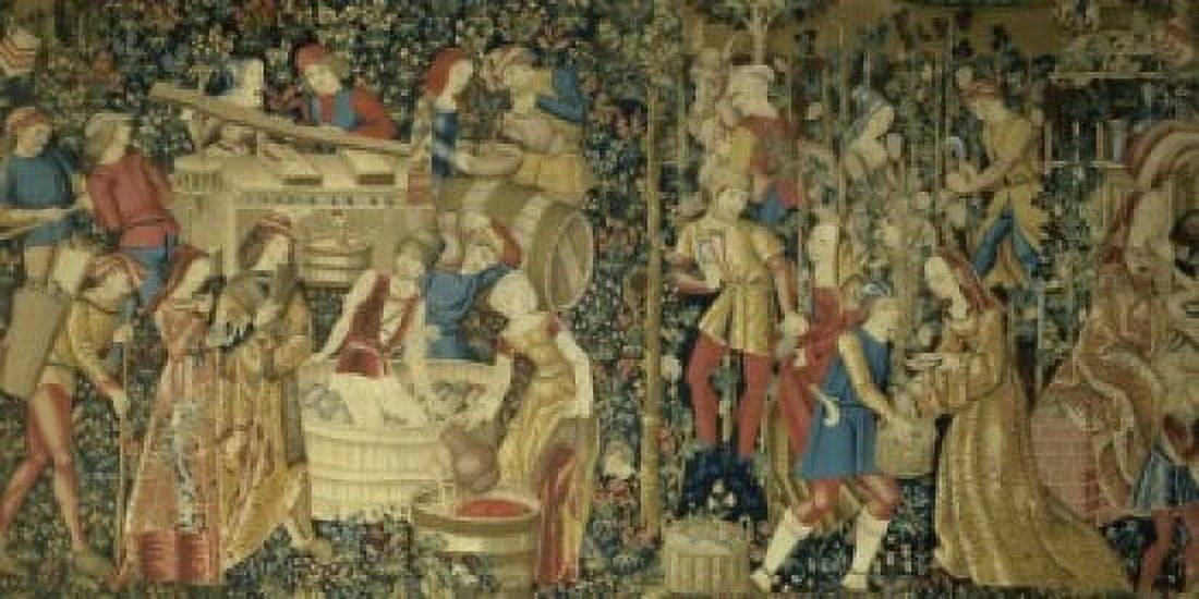 The Grape Harvest TapestryTextiles Musee de Cluny Paris France Canvas Art - (18 x 24)
