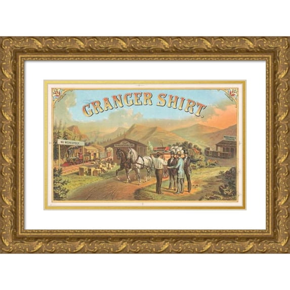 The Graphic Co. Lith. 14x11 Gold Ornate Wood Frame and Double Matted Museum Art Print Titled - Granger Shirt (1874)