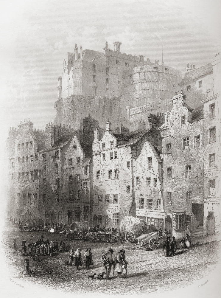 The Grassmarket Edinburgh Scotland In The Early 19Th Century From The History Of England Published 1859 Canvas Art - Ken Welsh Design Pics (26 x 36)