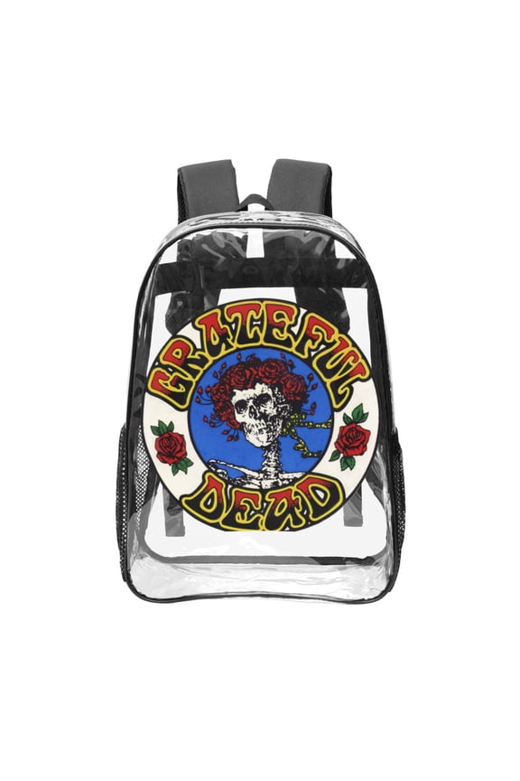 The Grateful Dead Logo Transparent Backpack Fashion Travel Backpack Laptop Backpack 16 Inch