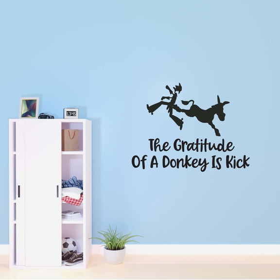 The Gratitude Of A Donkey Kicking Cowboy Cowboys Roping Horse Chaps Rodeo Horse Pony Bull Steer Stallion Roper Holiday Gift Decorating Ideas Bedroom Wall Decal Sticker - Size: 10 In X 8 In