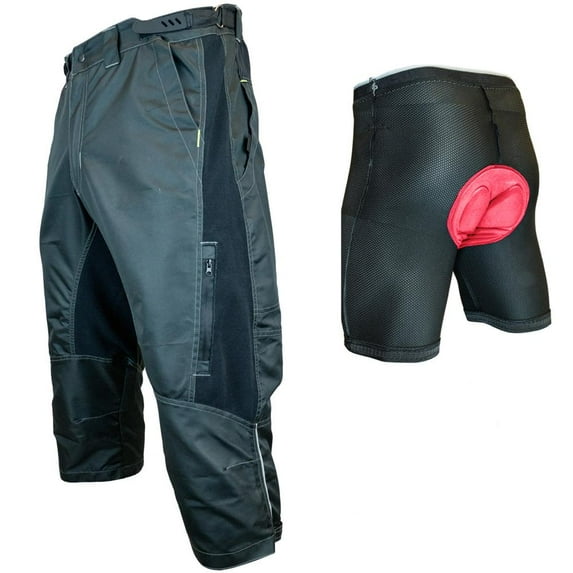 The Gravel II 1/2 Pants - Long Mountain Bike MTB Baggy Shorts with Magnet Pockets, Thigh Vents, and Dry-Fast Wicking