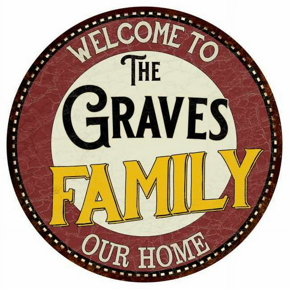 The Graves Family 12" Round Metal Sign Kitchen Game Room Décor 200120038341