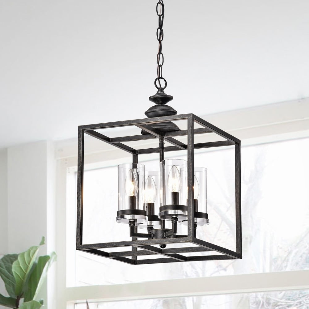 The Gray Barn 4-light Antique Black Lantern Chandelier