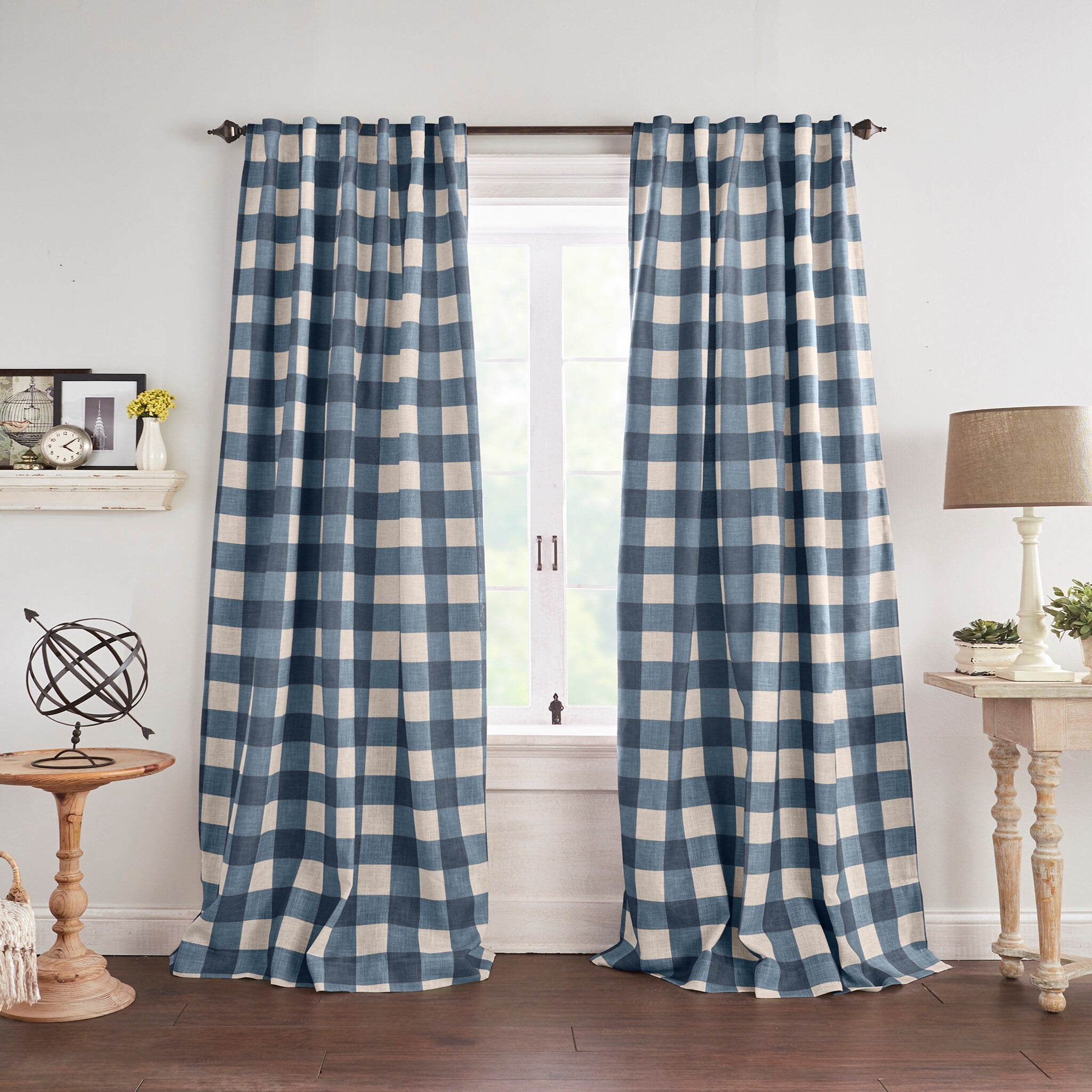 Grainger Gray Linen Blend Blackout Window Curtain Panel 52"x95"