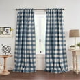 thumbnail image 1 of The Gray Barn  Holly Buffalo Check Blackout Window Single Curtain Panel Indigo 52"x95" 95 Inches, 1 of 5