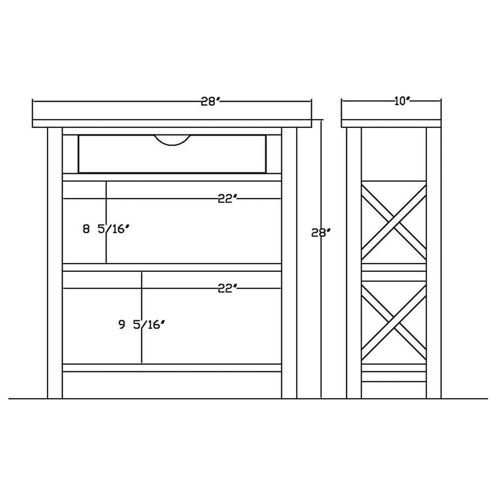 The Gray Barn Solid Wood Painted Console Table with Drawer and Shelves