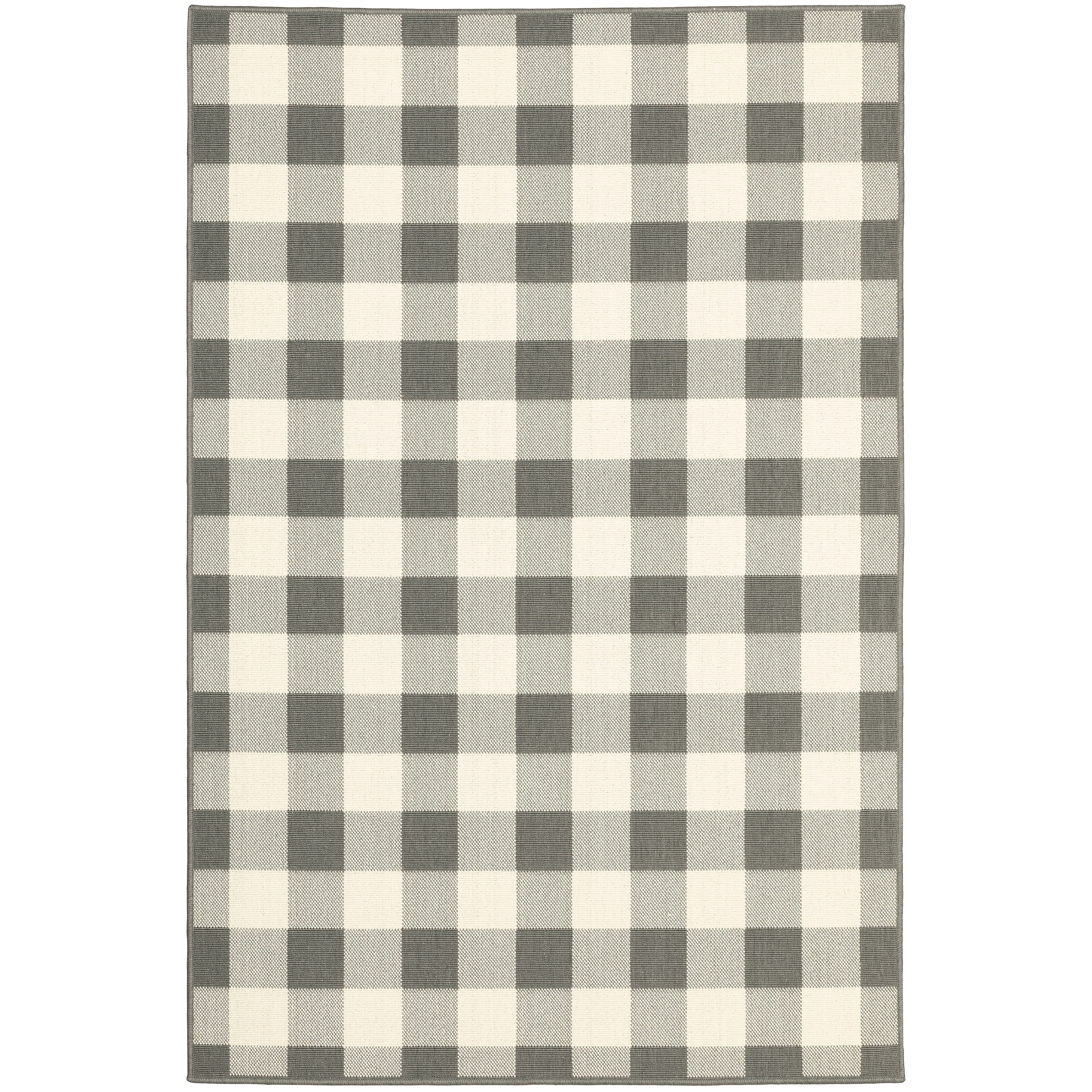 The Gray Barn Style Haven Gingham Check Indoor/Outdoor Area Rug.. Grey ...