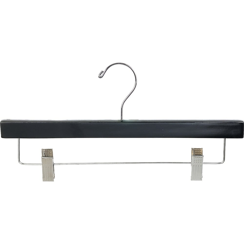 The Great American Hanger Company Black Wooden Bottoms Hanger with Clips Black/100