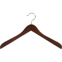 The Great American Hanger Company Concave Wooden Top Hanger with Walnut Finish, Thick Curved Coat Hangers with Chrome Swivel Hook for Jackets or Fine