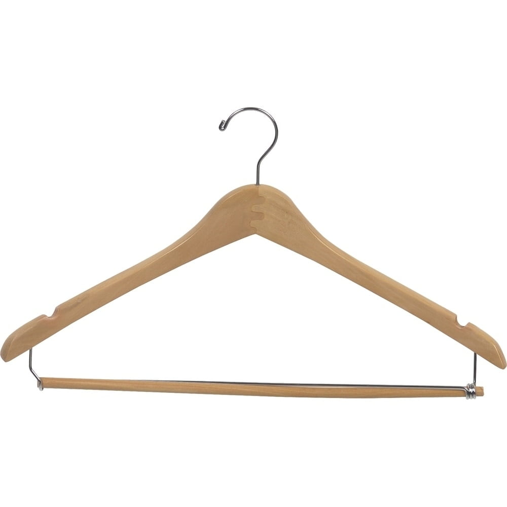 The Great American Hanger Company Curved Wooden Suit Hanger with
