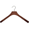 thumbnail image 1 of The Great American Hanger Company Deluxe Wooden Coat Hanger with Walnut Finish and Chrome Swivel Hook, Large Contoured Jacket Hanger with 2 Inch Wide, 1 of 4
