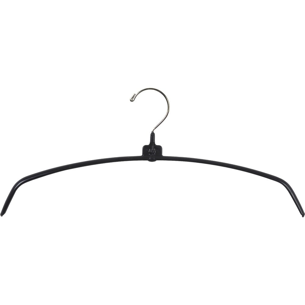 Black Metal Hanger with Non-Slip Rubber Coating and Swivel Hook