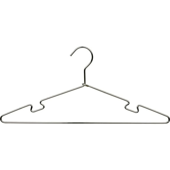 The Great American Hanger Company Polished Chrome Metal Top Hanger with Notches (Pack of 25)