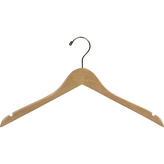 The Great American Hanger Company Wood Top Hangers with Notches box of 50