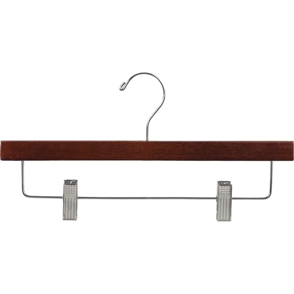 The Great American Hanger Company Wooden Walnut Finish Bottom Hangers with Nickel Hook box of 100