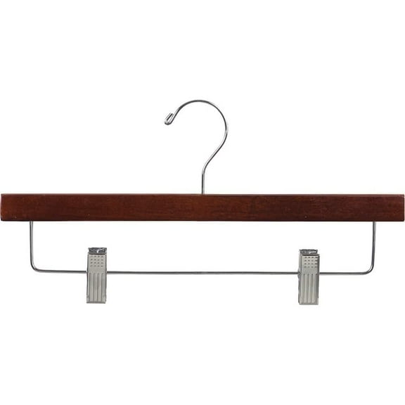 The Great American Hanger Company Wooden Walnut Finish Bottom Hangers with Nickel Hook box of 50