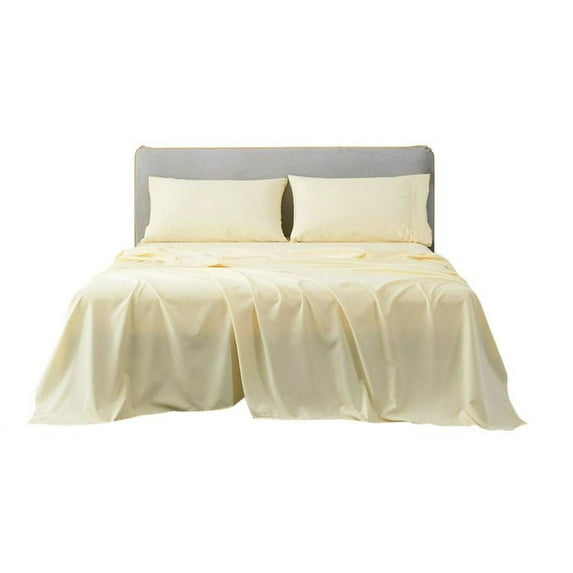 The Great American Store- 100% 650 Cotton 10 Inch Deep 5 PC Split Sheet Set (Solid Ivory, Cal King)- Extremely Smooth Stronger Durable Quality - Luxury Bedding, Easy to Care