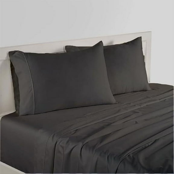 The Great American Store- 15 Inch Deep Pocket Full Size Bed Sheet Set Solid Black - 1800 Series Brushed Microfiber