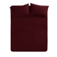 thumbnail image 1 of The Great American Store- 17 Inch Deep Pocket RV Camper Sheet Set 49 X 74 Solid Burgundy - 1800 Series Brushed Microfiber - For RV- Trucks, Campers, Airstream, Bus, Boat and Motorhomes, 1 of 5