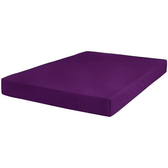 The Great American Store- 1800 Series 100% Authentic Microfiber Pack of 12 Fitted Sheet / Bottom Sheet 21 Inch Deep Pocket (Solid Purple, Expanded Queen) - ALL ROUND ELASTIC FOR PERFECT FIT