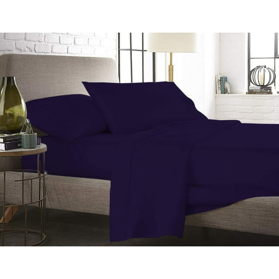 The Great American Store- 1800 Series Brushed Microfiber Attached Waterbed Sheet Set WITH POLE INSERT 12 Inch Deep Pocket Super Single Size - Wrinkle, Fade & Stain Resistant, Solid Royal Blue