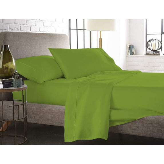 The Great American Store- 1800 Series Brushed Microfiber Attached Waterbed Sheet Set WITH POLE INSERT 26 Inch Deep Pocket Queen Size - Wrinkle, Fade & Stain Resistant, Solid Sage