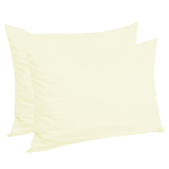 The Great American Store- 1800 Series Double Brushed Microfiber (Pack of 2) Solid Ivory Envelope Closure Pillowcases - King (20" X 40"