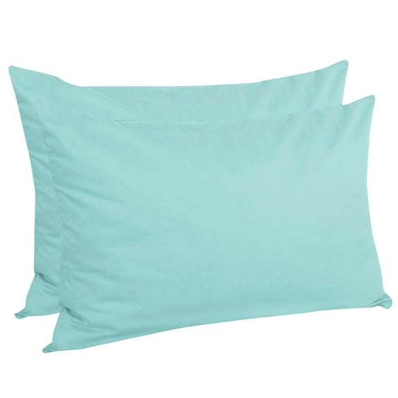 The Great American Store- 1800 Series Double Brushed Microfiber (Pack of 2) Solid Light Blue Envelope Closure Pillowcases - King (20" X 40"