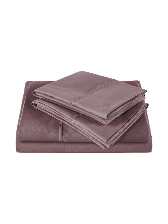 The Great American Store 1800 Series Double Brushed Microfiber Sheet Set - Full (Solid, Chocolate)