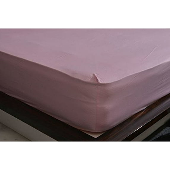 The Great American Store 1PC Solid Fitted Sheet - 1800 Series Brushed Microfiber 14 Inch Deep Pocket - Wrinkle, Fade, Stain Resistant - Hypoallergenic - Twin Size Solid Pink