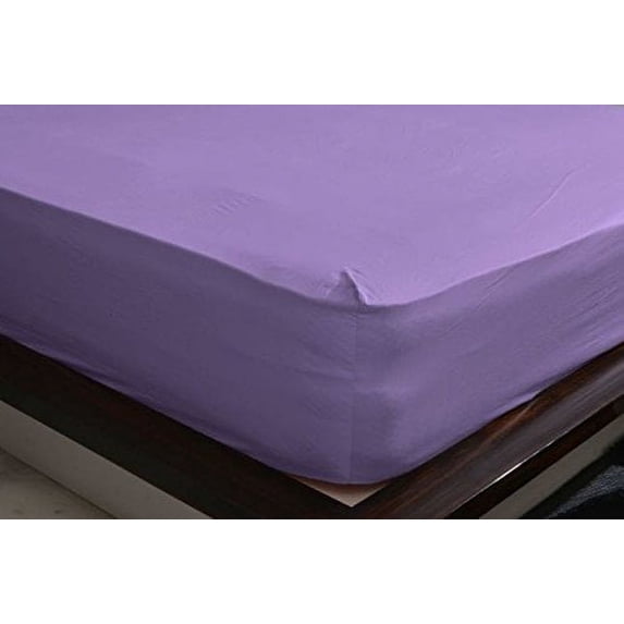 The Great American Store 1PC Solid Fitted Sheet - 1800 Series Brushed Microfiber 15 Inch Deep Pocket - Wrinkle, Fade, Stain Resistant - Hypoallergenic - King Size Solid Lavender