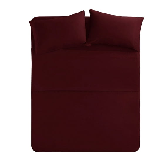The Great American Store- 28 Inch Deep Pocket RV Camper Sheet Set 34 X 75 Solid Burgundy - 1800 Series Brushed Microfiber - For RV- Trucks, Campers, Airstream, Bus, Boat and Motorhomes