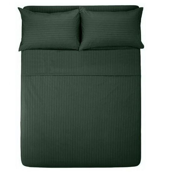 The Great American Store- 4PC Sheet Set (Full XL, Stripe Grey) 26 Inch Deep, 1800 Series Double Brushed Microfiber - Easy Care, Fade, Shrink and Wrinkle Resistant