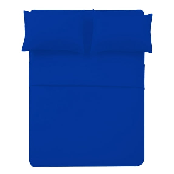 The Great American Store 600 TC 100% Cotton Solid Fitted Sheet(With 21" Extra Deep Pocket) - Twin (Royal Blue)