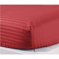 thumbnail image 1 of The Great American Store- 600 Thread Count 100% Egyptian Cotton 1 PC Fitted Sheet / Bottom Sheet 18 Inch Deep Pocket (Stripe Burgundy, Twin) - ALL ROUND ELASTIC FOR PERFECT FIT, 1 of 3