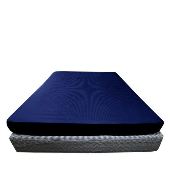 The Great American Store- 600 Thread Count 100% Egyptian Cotton 1 PC Fitted Sheet / Bottom Sheet 18 Inch Deep Pocket (Stripe Royal Blue, Full) - ALL ROUND ELASTIC FOR PERFECT FIT