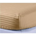 thumbnail image 1 of The Great American Store- 600 Thread Count 100% Egyptian Cotton 1 PC Fitted Sheet / Bottom Sheet 28 Inch Deep Pocket (Stripe Taupe, King) - ALL ROUND ELASTIC FOR PERFECT FIT, 1 of 3