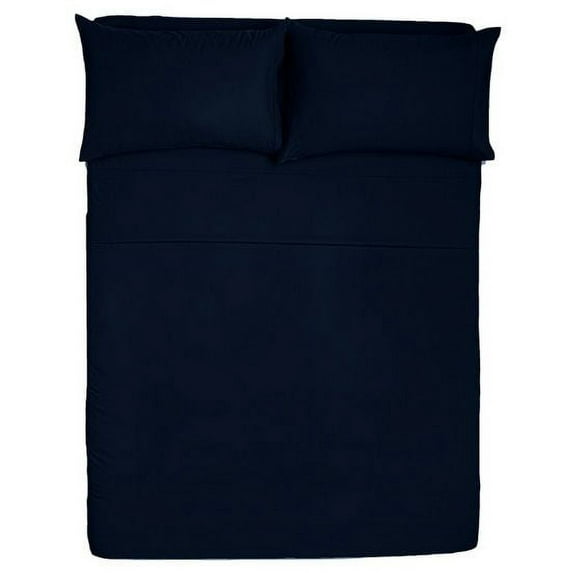 The Great American Store- 750 TC Queen Waterbed Sheets Unattached (60 x 84) Inch, 100% Natural Cotton, 4 PC Bed Sheet Set, 10 Inch Deep Pocket, Long Staple Cotton (Solid Navy Blue) Stain Resistant