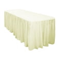 thumbnail image 1 of The Great American Store Polyester 5ft Rectangle Fitted Ivory Tablecloth With Pleated Table Skirt for Party, Banquet, Wedding Tablecloths (L60"x W24"x H28"), 1 of 3