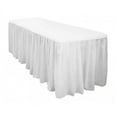 thumbnail image 1 of The Great American Store Polyester 5ft Rectangle Fitted White Tablecloth With Pleated Table Skirt for Party, Banquet, Wedding Tablecloths (L60"x W24"x H28"), 1 of 3
