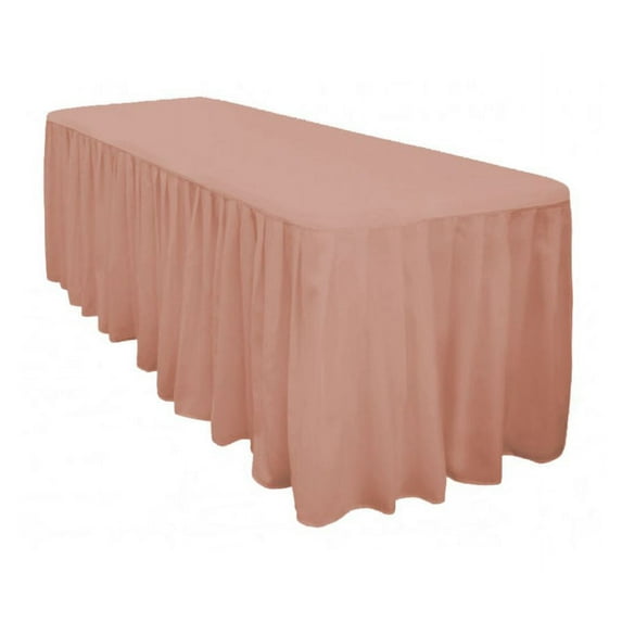 The Great American Store Cotton 8ft Rectangle Fitted Plum Tablecloth With Pleated Table Skirt for Party Table Decoration, Banquet Tablecloth, Wedding Tablecloths (L96"x W24" x H29")