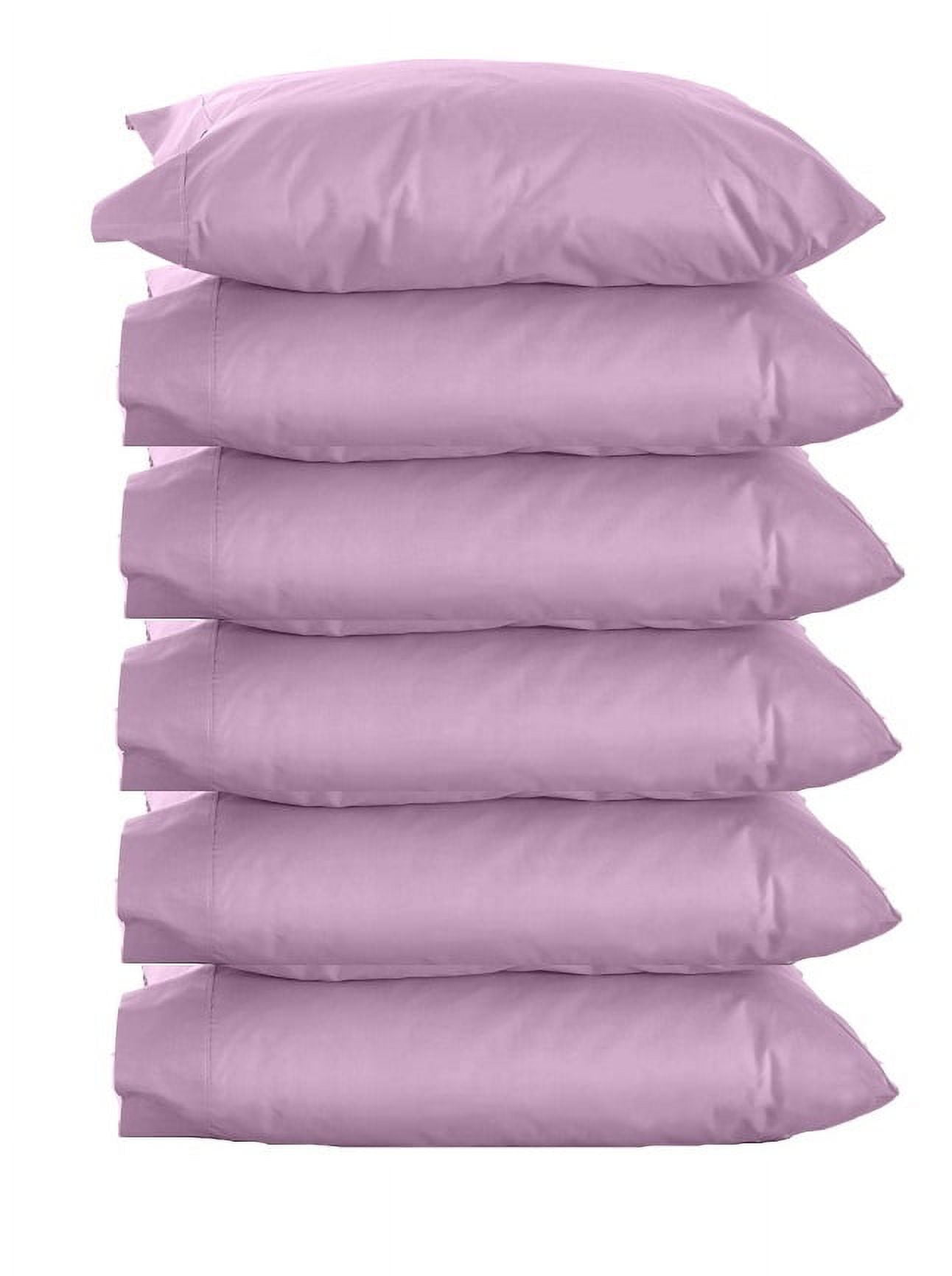 The Great American Store King Size Pillow Cases Solid Lavender 6 Pack Bulk Pillow Cases With
