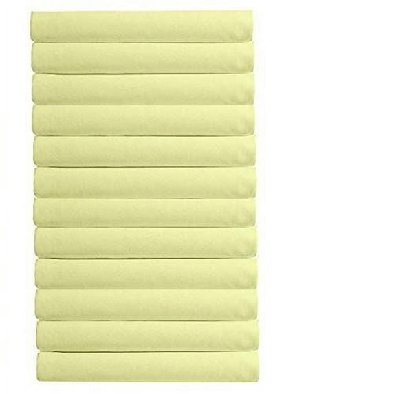 The Great American Store- Pack of 12 - Flat Sheet (Queen Size, Solid Ivory) 750-Thread-Count 100% Natural Cotton - (Available in Bulk/Dozen) Best for Hotel, SPA, Hospitals - Fade Resistant