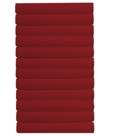 The Great American Store- Pack of 12 - Flat Sheet (Twin Size, Solid Burgundy) 750-Thread-Count 100% Natural Cotton - (Available in Bulk/Dozen) Best for Hotel, SPA, Hospitals - Fade Resistant