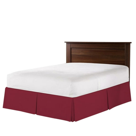 The Great American Store- Pleated Bed-Skirt Queen Size – Burgundy Luxury Double Brushed 100% Microfiber, 9” inch Tailored Drop