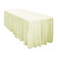 thumbnail image 1 of The Great American Store Polyester 8ft Rectangle Fitted Ivory Tablecloth With Pleated Table Skirt for Party, Banquet, Wedding Tablecloths (L96"x W24"x H28"), 1 of 3