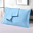 thumbnail image 1 of The Great American Store Queen Pillow Cases Stripe Light Blue - 8 Pack - Envelope Closure - Soft Brushed Microfiber Fabric - Shrinkage and Fade Resistant Pillow Cases Queen Size 20 X 30 Inches, 1 of 1