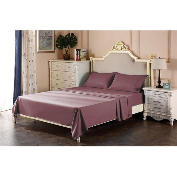 The Great American Store TGASUNBEAT21DEEP27 21 in. Deep Pocket Sheet Set Queen Size Solid, Taupe - 4 Piece