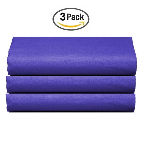 The Great American Store Ultra-Soft 1800 Series Microfiber Solid Flat Sheet (Pack of 3, Twin, Royal Blue)- Top Sheets - Hypoallergenic - Wrinkle, Fade, Stain Resistant